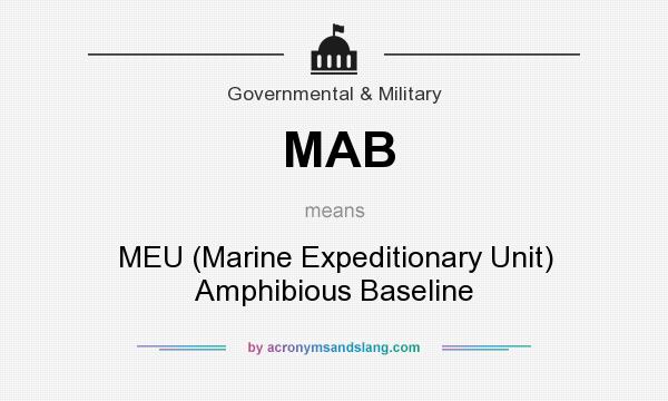 What does MAB mean? It stands for MEU (Marine Expeditionary Unit) Amphibious Baseline