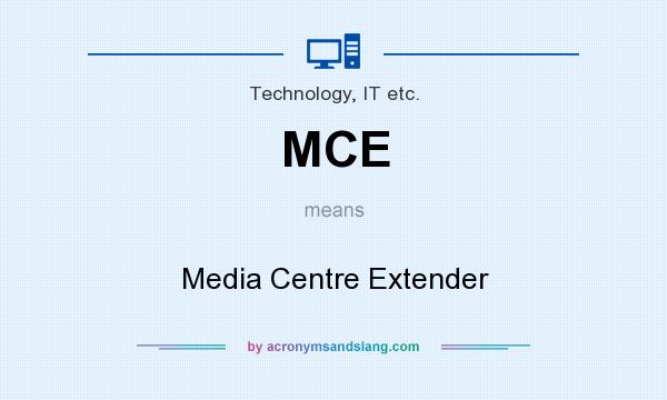 What does MCE mean? It stands for Media Centre Extender