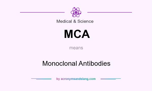 What does MCA mean? It stands for Monoclonal Antibodies