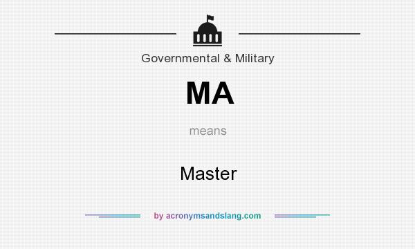 What does MA mean? It stands for Master