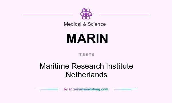 What does MARIN mean? It stands for Maritime Research Institute Netherlands