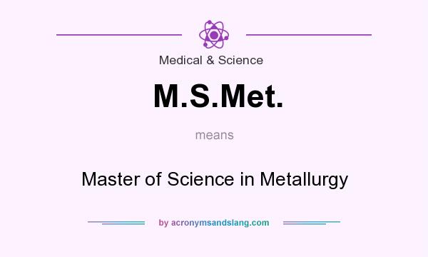 What does M.S.Met. mean? It stands for Master of Science in Metallurgy