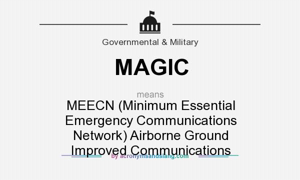 What does MAGIC mean? It stands for MEECN (Minimum Essential Emergency Communications Network) Airborne Ground Improved Communications
