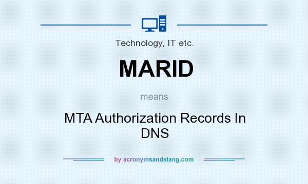 What does MARID mean? It stands for MTA Authorization Records In DNS