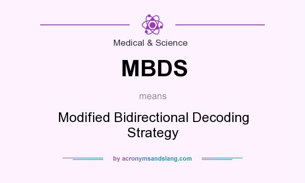 What does MBDS mean? It stands for Modified Bidirectional Decoding Strategy