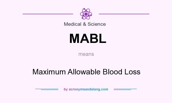 What does MABL mean? It stands for Maximum Allowable Blood Loss