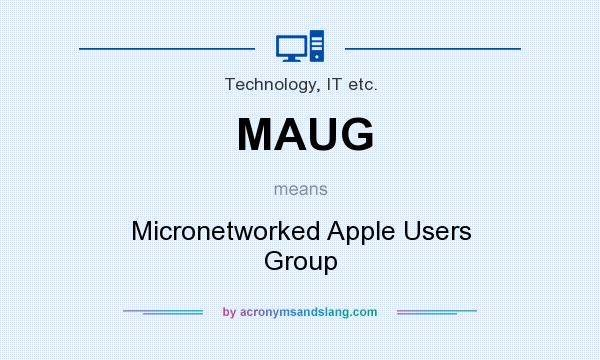 What does MAUG mean? It stands for Micronetworked Apple Users Group