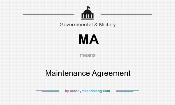 What does MA mean? It stands for Maintenance Agreement
