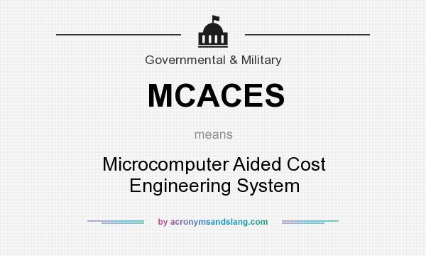 What does MCACES mean? It stands for Microcomputer Aided Cost Engineering System
