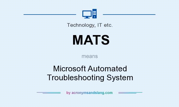 What does MATS mean? It stands for Microsoft Automated Troubleshooting System