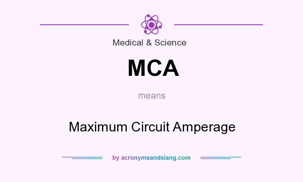 What does MCA mean? It stands for Maximum Circuit Amperage