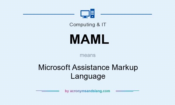 What does MAML mean? It stands for Microsoft Assistance Markup Language