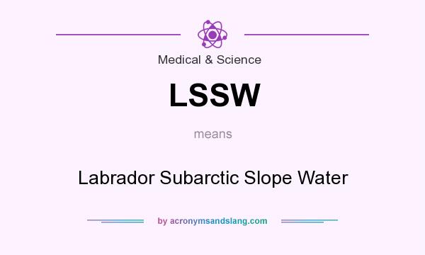 What does LSSW mean? It stands for Labrador Subarctic Slope Water