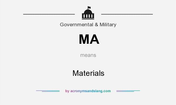 What does MA mean? It stands for Materials