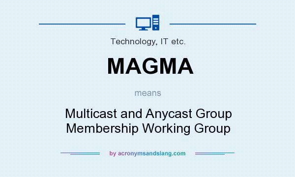 What does MAGMA mean? It stands for Multicast and Anycast Group Membership Working Group