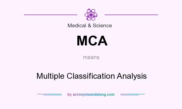 What does MCA mean? It stands for Multiple Classification Analysis