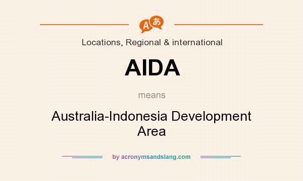What does AIDA mean? It stands for Australia-Indonesia Development Area