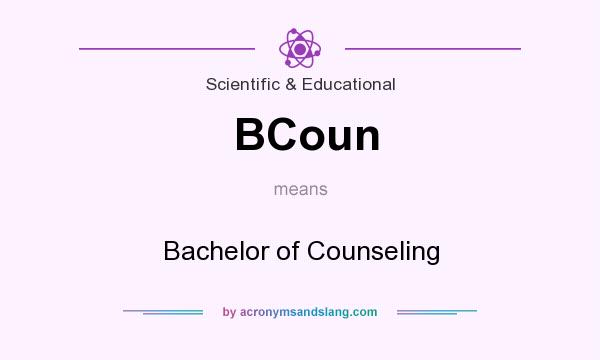 What does BCoun mean? It stands for Bachelor of Counseling
