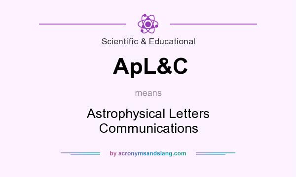 What does ApL&C mean? It stands for Astrophysical Letters Communications