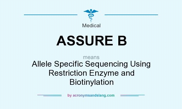 What does ASSURE B mean? It stands for Allele Specific Sequencing Using Restriction Enzyme and Biotinylation