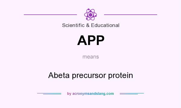What does APP mean? It stands for Abeta precursor protein