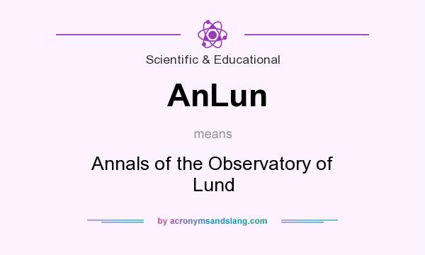 What does AnLun mean? It stands for Annals of the Observatory of Lund