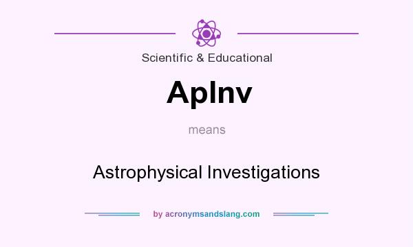 What does ApInv mean? It stands for Astrophysical Investigations