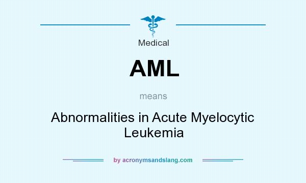 What does AML mean? It stands for Abnormalities in Acute Myelocytic Leukemia