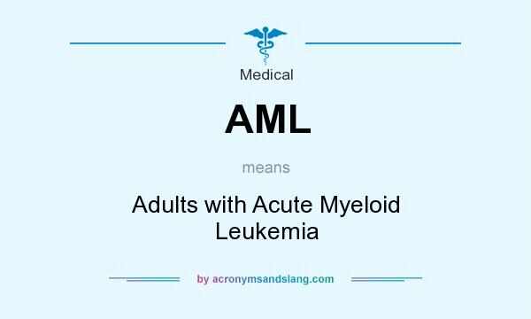 What does AML mean? It stands for Adults with Acute Myeloid Leukemia
