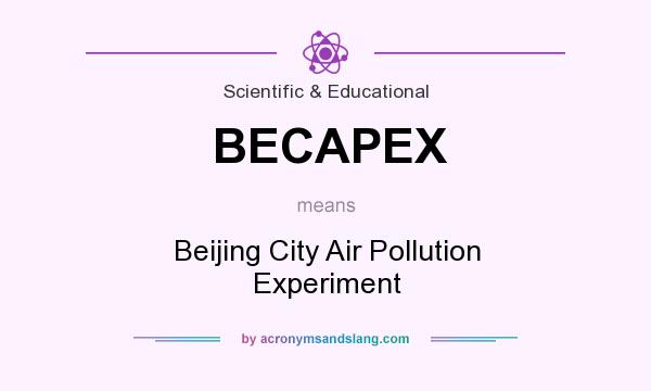 What does BECAPEX mean? It stands for Beijing City Air Pollution Experiment