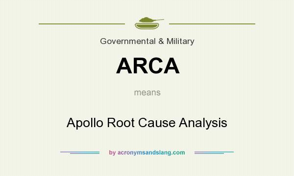 What does ARCA mean? It stands for Apollo Root Cause Analysis