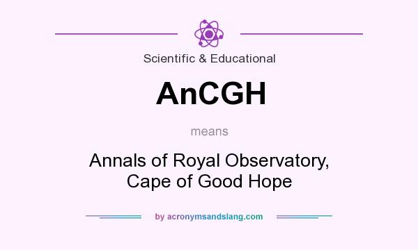 What does AnCGH mean? It stands for Annals of Royal Observatory, Cape of Good Hope