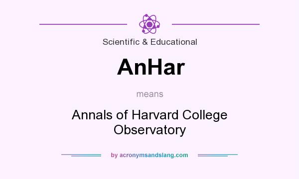 What does AnHar mean? It stands for Annals of Harvard College Observatory