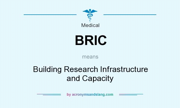What does BRIC mean? It stands for Building Research Infrastructure and Capacity