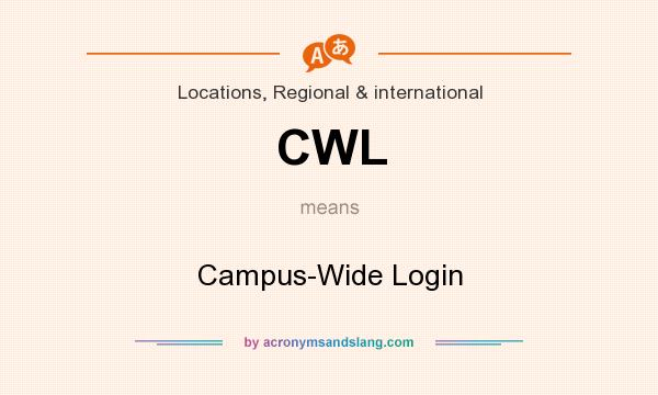 What does CWL mean? It stands for Campus-Wide Login