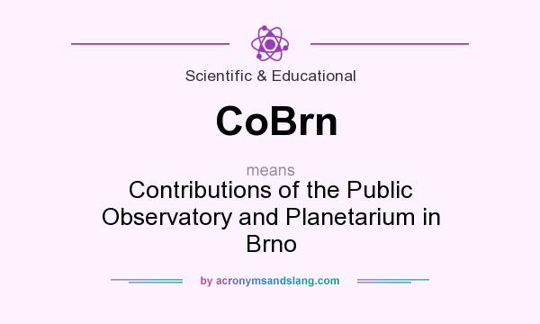 What does CoBrn mean? It stands for Contributions of the Public Observatory and Planetarium in Brno