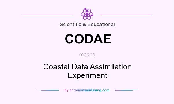 What does CODAE mean? It stands for Coastal Data Assimilation Experiment
