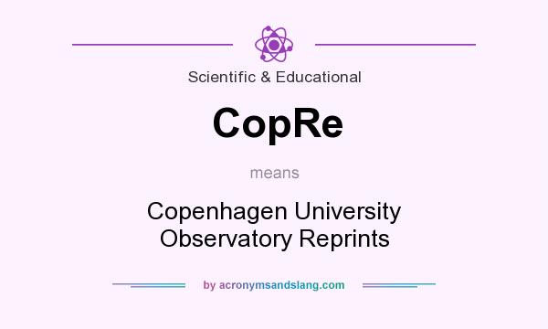 What does CopRe mean? It stands for Copenhagen University Observatory Reprints