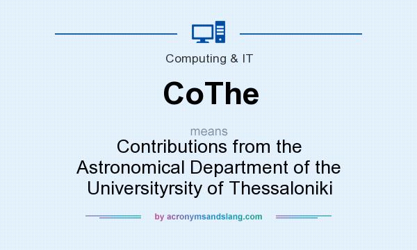 What does CoThe mean? It stands for Contributions from the Astronomical Department of the Universityrsity of Thessaloniki