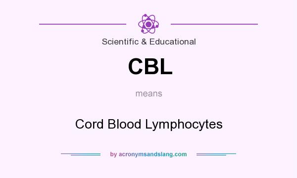 What does CBL mean? It stands for Cord Blood Lymphocytes