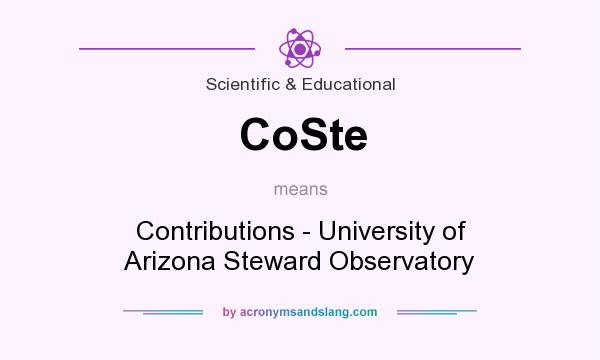 What does CoSte mean? It stands for Contributions - University of Arizona Steward Observatory
