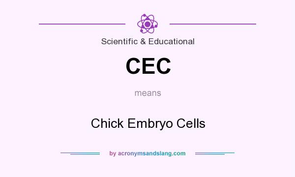 What does CEC mean? It stands for Chick Embryo Cells