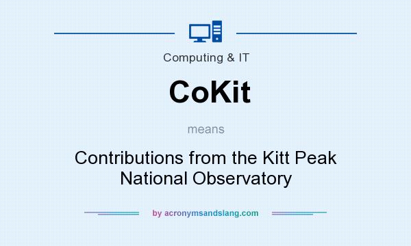 What does CoKit mean? It stands for Contributions from the Kitt Peak National Observatory