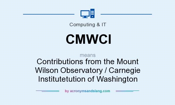 What does CMWCI mean? It stands for Contributions from the Mount Wilson Observatory / Carnegie Institutetution of Washington