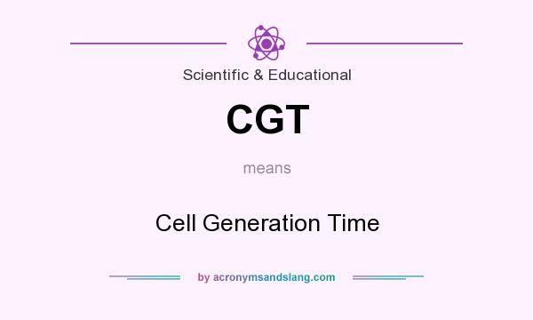 What does CGT mean? It stands for Cell Generation Time