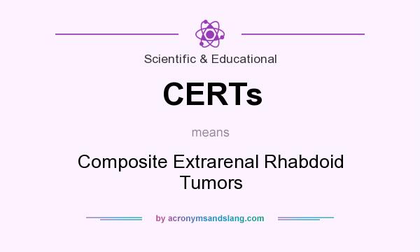 What does CERTs mean? It stands for Composite Extrarenal Rhabdoid Tumors