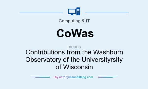 What does CoWas mean? It stands for Contributions from the Washburn Observatory of the Universityrsity of Wisconsin