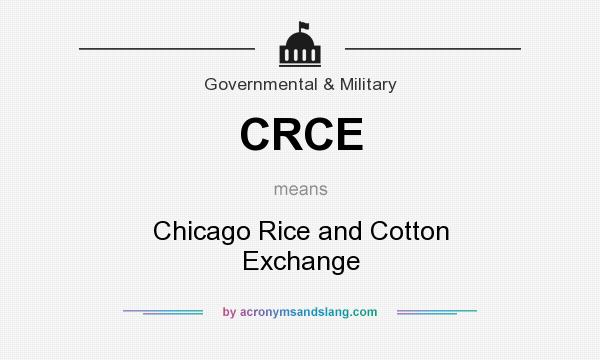 What does CRCE mean? It stands for Chicago Rice and Cotton Exchange