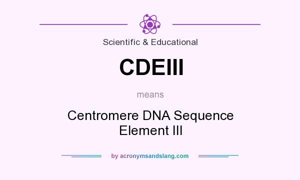 What does CDEIII mean? It stands for Centromere DNA Sequence Element III