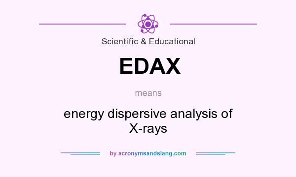 What does EDAX mean? It stands for energy dispersive analysis of X-rays